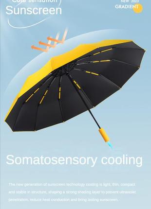 Супер крепкий ветрозащитный автоматический зонтик 72 bone с уф-защитой для женщин, персик