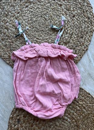 Муслиновый боди на лето 3-6 месяцев