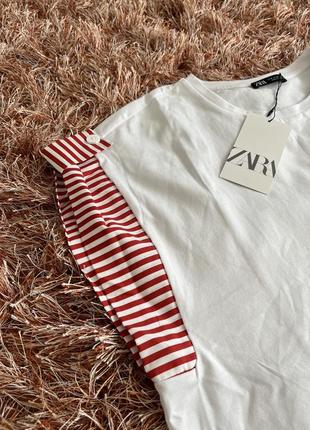 Базовая котоновая футболка от zara9 фото