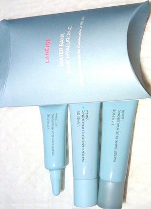 Laneige water bank blue hyaluronic 3 step essential kit набор мини версий увлажняющий3 фото