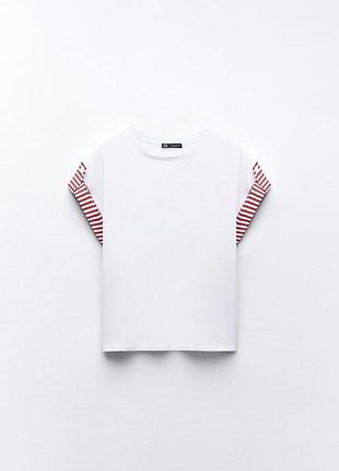 Базовая котоновая футболка от zara4 фото