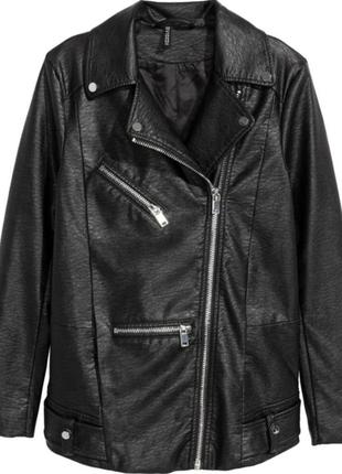 Куртка, косуха из искусственной кожи женская h&amp;m 0452089 36, 40 черная1 фото