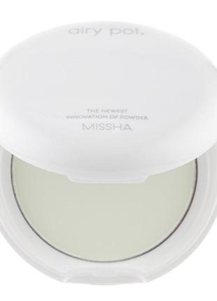 Пудра для лица missha airy pot pressed powder mint2 фото