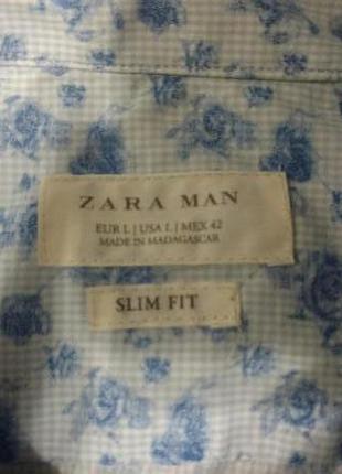Сорочка zara slim fit (розмір l)4 фото