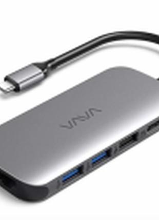 Usb-хаб vava usb-c hub 9-in-1 adapter with hdmi 4k, pd power delivery (va-uc006) концентратор