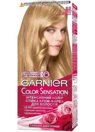 Стійка крем-фарба для волосся garnier colorsensation світло-русяв