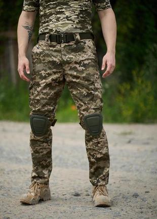 Тактические штаны с наколенниками качественные военные штаны пиксель с подтяжками под ремень2 фото
