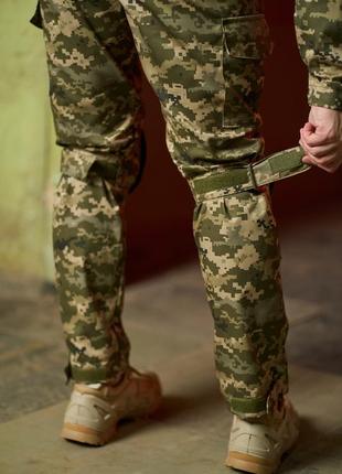 Тактические штаны с наколенниками качественные военные штаны пиксель с подтяжками под ремень10 фото
