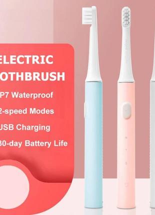 Xiaomi mijia t100 (2 насадки) електрична зубна щітка1 фото