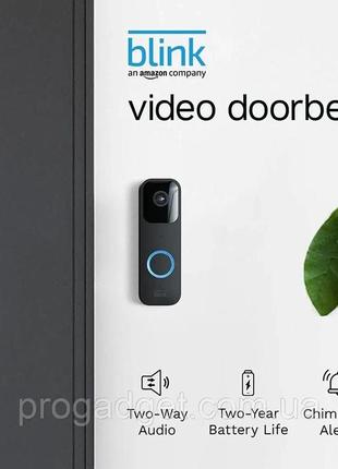 Б/у видеозвонок blink video doorbell wi-fi, беспроводной, двусторонний аудио, hd-видео, черный