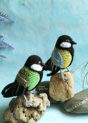 Синички амигуруми, вязные игрушки птички5 фото