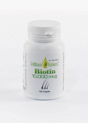 Minomax biotin вітаміни для росту здорового волосся та нігтів.