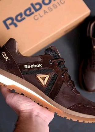 Чоловічі шкіряні кросівки reebok sprint tr brown1 фото