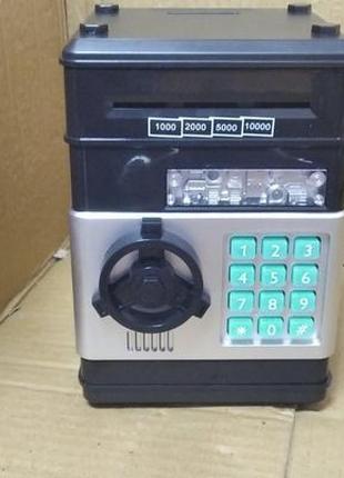 Скарбничка «електронний сейф» із кодовим замком. чорна