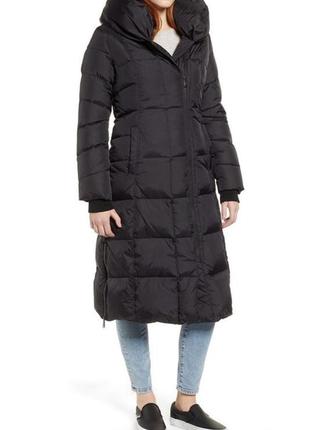 Длинное пуховое пальто c капюшоном  пуховик sam edelman. оригинал