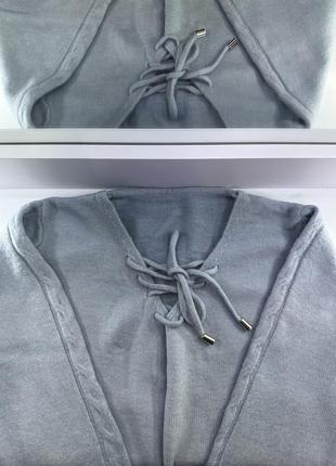 Светр  tally weill кофта пуловер укорочений блакитний на шнурівці3 фото