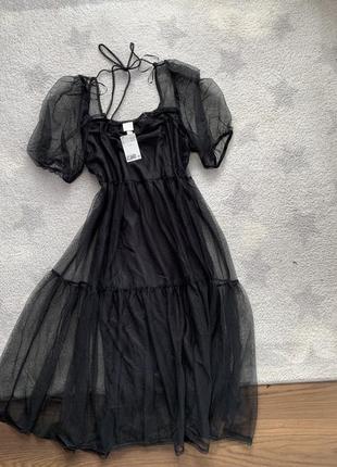 Шикарне чорне плаття фатін hm