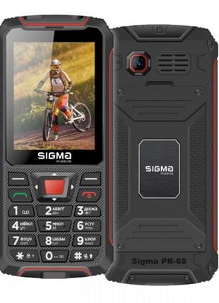 Захищений кнопочний телефон sigma mobile x-treme pr68 black-red1 фото