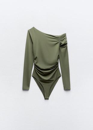 Боді жіноче від zara asymmetric bodysuit2 фото