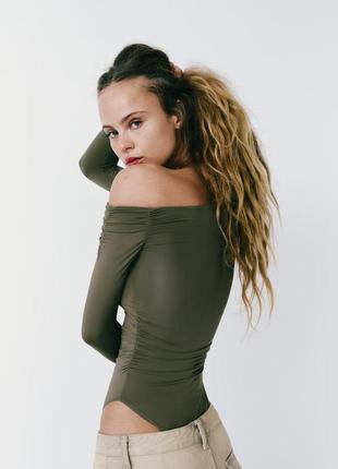 Боді жіноче від zara asymmetric bodysuit5 фото