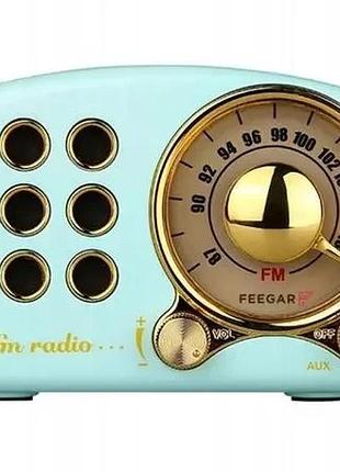 Портативний акумуляторний bluetooth мінімітехніку feeegar retro blue 5w ретро fm радіо