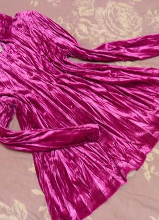 Роскошное мини.  платье\рубашка. бархатная кринкл блуза свободная  удлененная.penny plain