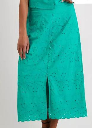 Хлопковая юбка батал прошва, с нюансом, размер 24