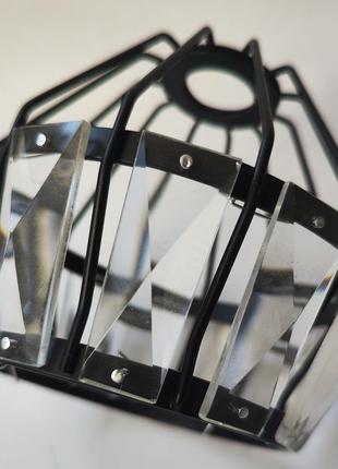 Плафон абажур металлический со стеклами strotskis черный 15 см1 фото