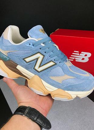 Женские кроссовки new balance 9060 замшевые голубые1 фото