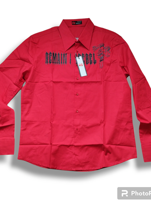 Красная мужская рубашка2 фото