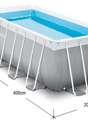 Каркасний басейн прямокутний з фільтром насосом драбина для дому та дачі2 фото