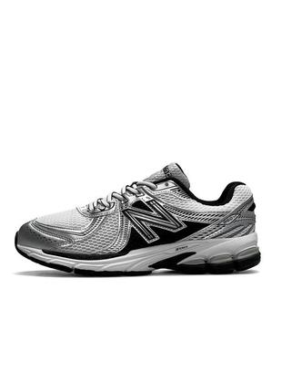 Мужские кроссовки new balance 860v2 white silver белые кожаные повседневные кроссовки весна лето