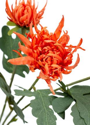 Искусственная декоративная хризантема оранж2 фото