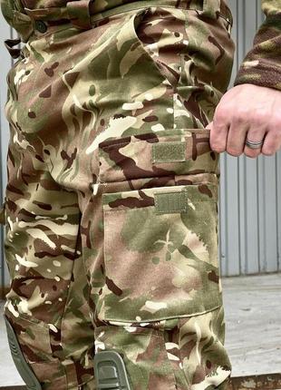 Военные штаны котон мультикам со бретельками под ремень со съемными наколенниками3 фото