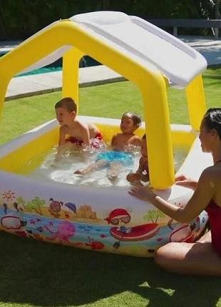 Детский надувной бассейн с съемной крышей intex4 фото