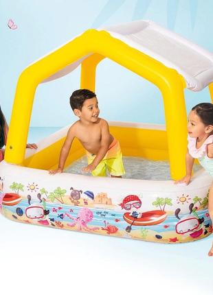 Детский надувной бассейн с съемной крышей intex3 фото
