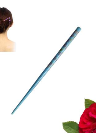 Шпилька для волосся паличка бірюзова 18 см2 фото