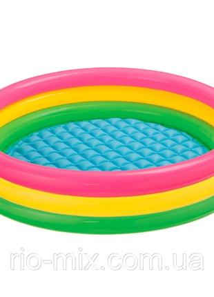 Детский надувной бассейн радуга intex