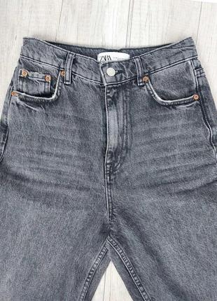 Женские джинсы zara широкие с завышеной талией серые размер s2 фото