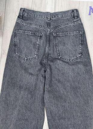 Женские джинсы zara широкие с завышеной талией серые размер s6 фото
