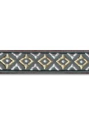 Тесьма декоративна з орнаментом у мотку 45 м ширина 1.3 см (13 мм) стрічка текстиль