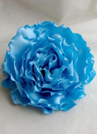 Брошка квітка з тканини ручної роботи "бірюзова гвоздика"