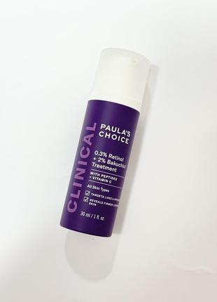 Paula's choice clinical бальзам для лица с ретинолом и бакучиолом - 0.3% retinol + 2% bakuchiol treatment, 30 ml