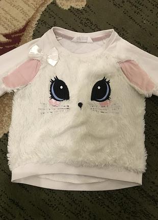 Кофточка зайка 2-3 года h&m