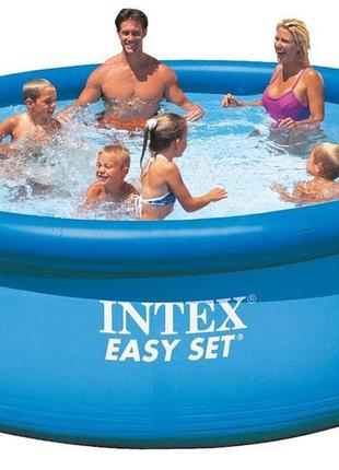 Бассейн семейный круглый надувной для дачи большой intex easy set 366 x 76 см.4 фото