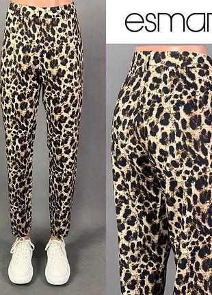 Брюки классические леопардовый принт, высокая посадка esmara.