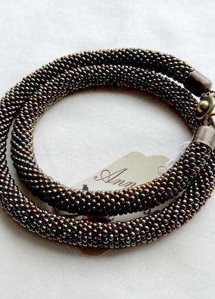 Жгут из бисера ручной работы "бронзовый шик"