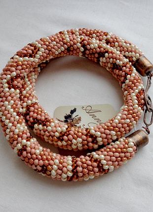 Жгут из бисера ручной работы"ситцевая яшма"