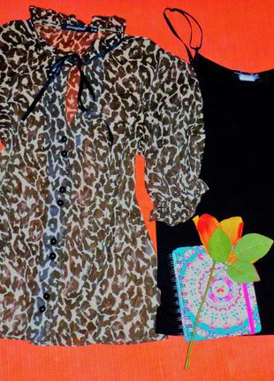 Леопардово-черный комплект. блуза и майка.2 фото