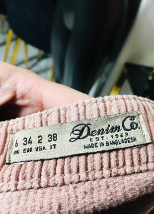 Вельветовая розовая пудровая юбка на пуговицах denim co xs5 фото